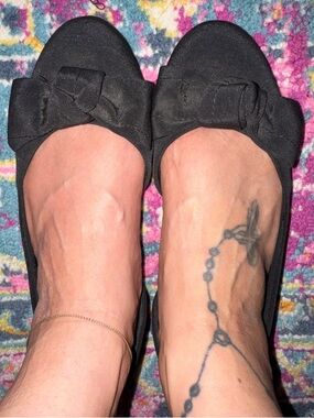 Black Bow Ballet Flats - Women